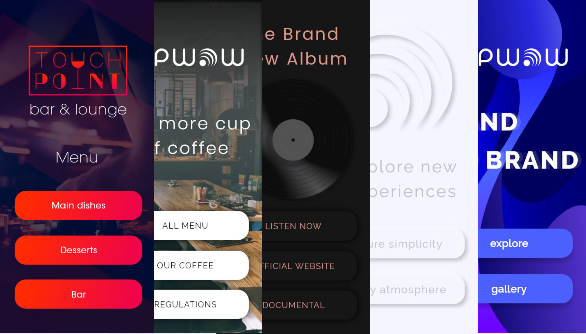 tapwow application screens