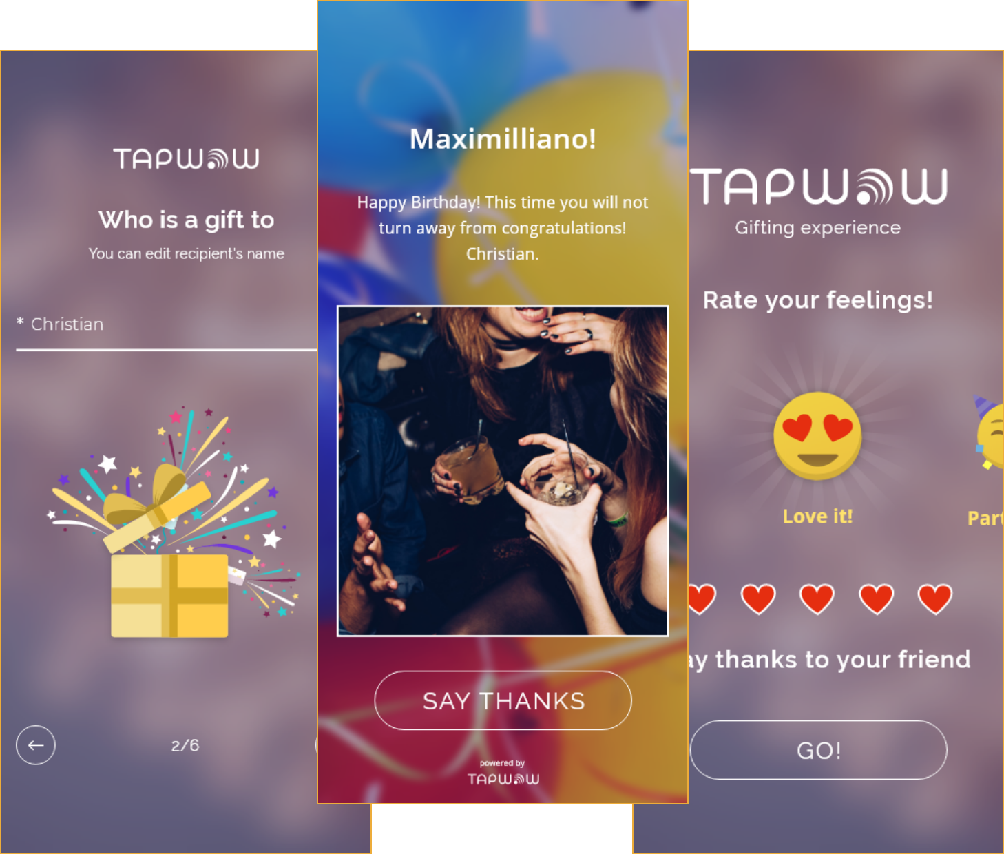tapwow application screens