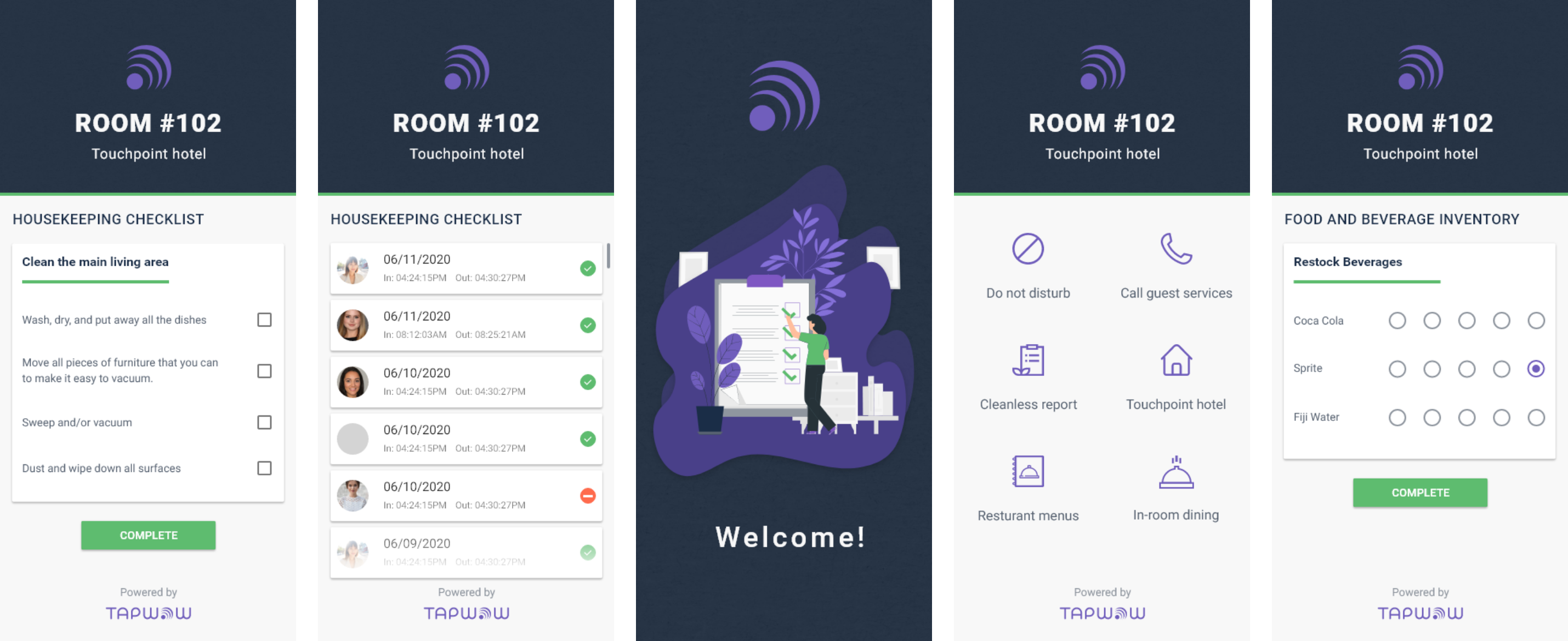 tapwow application screens
